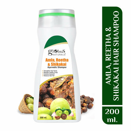 Globus Naturals Amla Reetha Shikakai Shampoo - Distacart