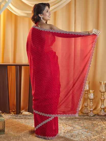 kasee Embellished Beads and Stones Silk Blend Saree - Distacart
