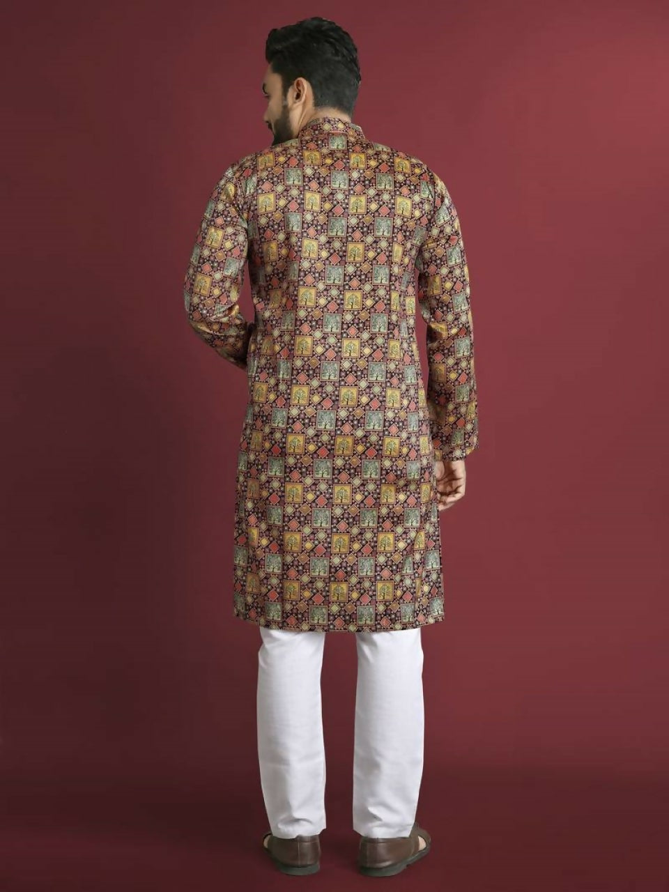 Anaita Multicolour Printed Pure Silk Straight Kurta - Distacart