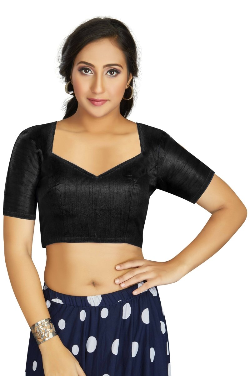 Aastha Fashion Women's Black Art Silk Designer Traditional Readymade Blouse - Distacart