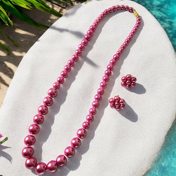 Inhanns Spectrum Everyday Pearl Sets - Single Strand - Hotpink - Distacart