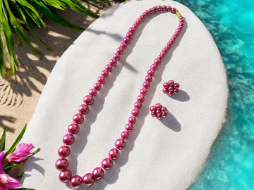 Inhanns Spectrum Everyday Pearl Sets - Single Strand - Hotpink - Distacart