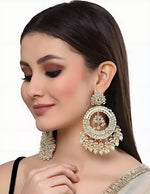 Thumbnail for Jewel City Luxurious Pearl Chandelier Earrings - Traditional Indian Kundan Style Statement Jewelry for Wedding & Festive Wear