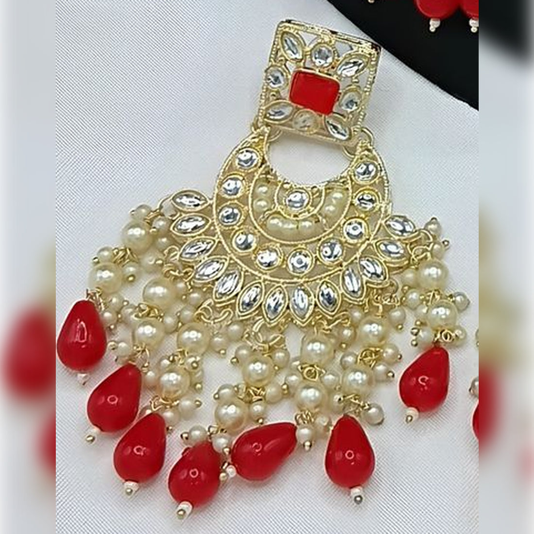 Jewel City Royal Pearl and Crystal Choker Set - Gold-Plated Wedding Jewelry with Earrings and Ring