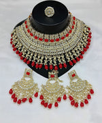 Thumbnail for Jewel City Royal Pearl and Crystal Choker Set - Gold-Plated Wedding Jewelry with Earrings and Ring