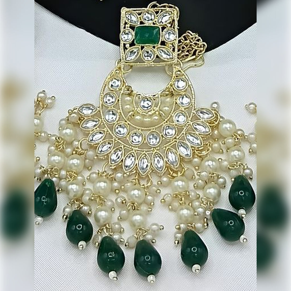 Jewel City Royal Pearl and Crystal Choker Set - Gold-Plated Wedding Jewelry with Earrings and Ring