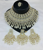 Thumbnail for Jewel City Royal Pearl and Crystal Choker Set - Gold-Plated Wedding Jewelry with Earrings and Ring