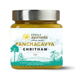 Thumbnail for A jar of Kerala Ayurveda Panchagavya Ghee with a label depicting the herbs used in the formulation.