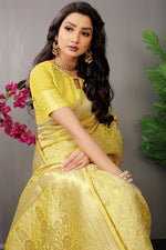 Thumbnail for Anaita Cream Woven Design Pure Silk Banarasi Saree With Blouse - Distacart