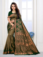 Thumbnail for Vedant Vastram Litchi Silk Designer Banarasi Saree - Green - Distacart