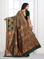 Thumbnail for Vedant Vastram Litchi Silk Designer Banarasi Saree - Green - Distacart