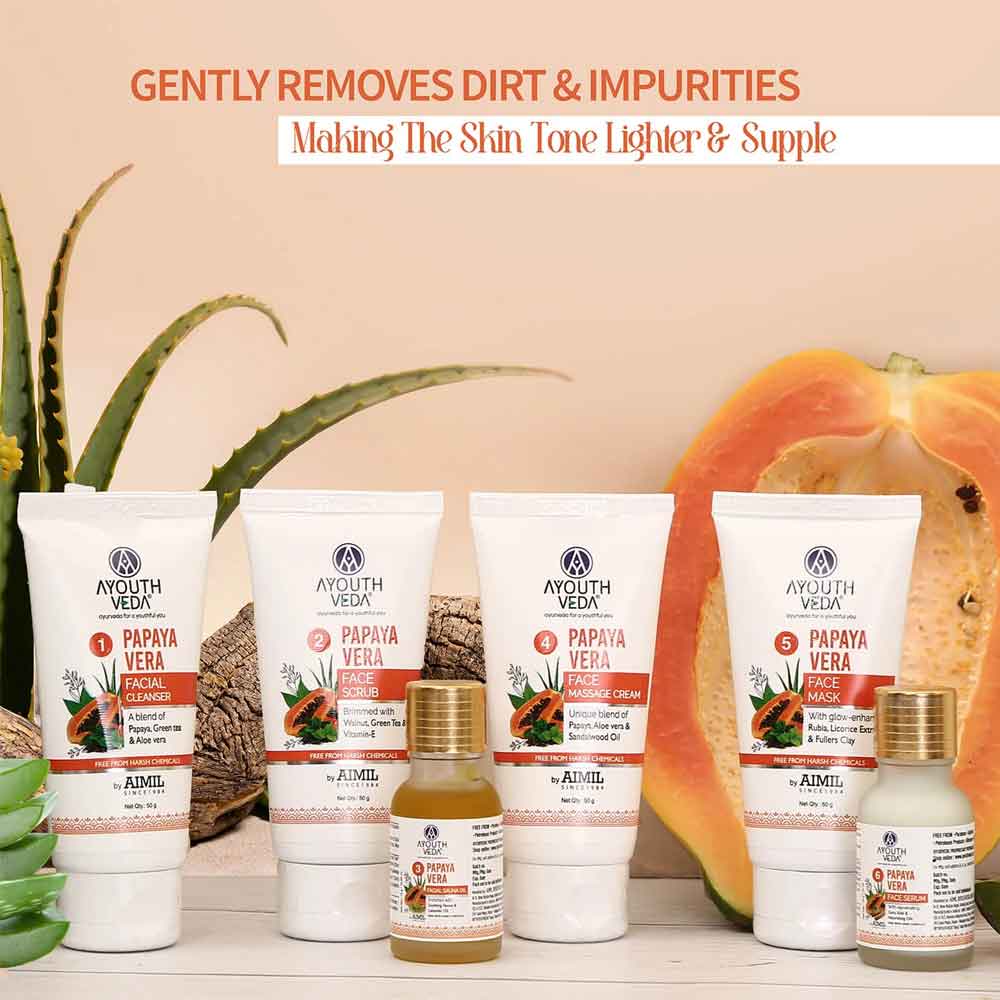 Ayouthveda Papaya Vera Facial Kit for glowing skin