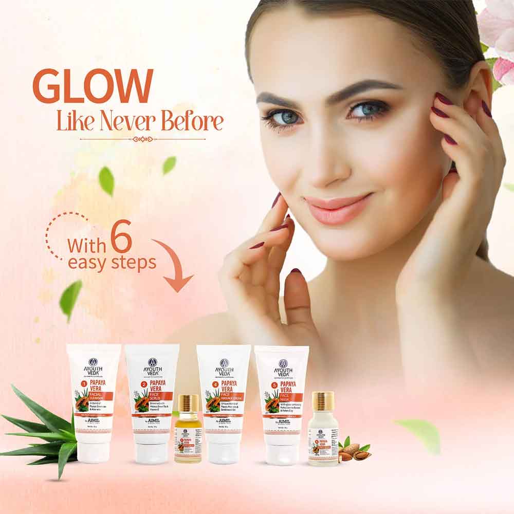 Ayouthveda Papaya Vera Facial Kit for glowing skin