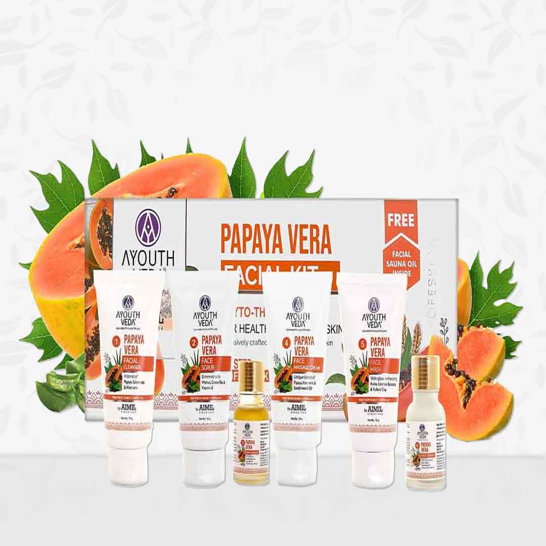 Ayouthveda Papaya Vera Facial Kit for glowing skin - Distacart