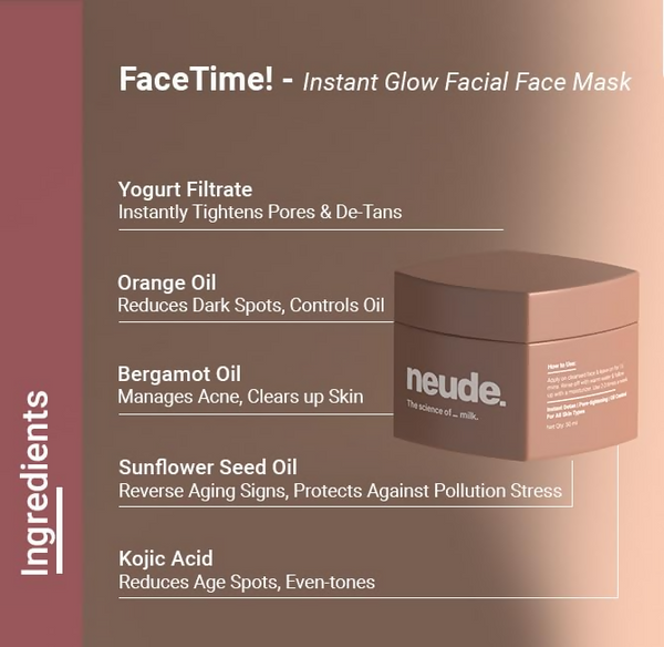 Neude The Glow Bomb Duo - Instant Face Mask And Sleeping Mask Combo - Distacart