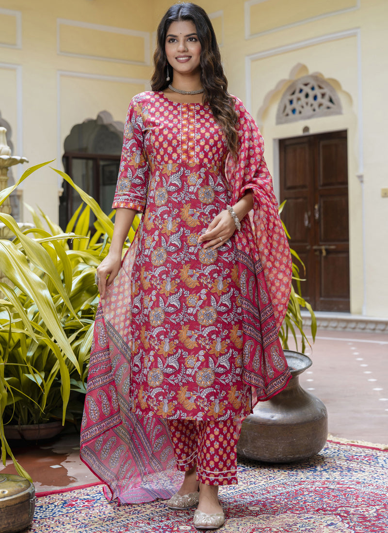 Vegaa Fashion Pink Cotton Kota Checks Salwar Suit - Distacart