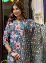 Thumbnail for Vegaa Fashion Teal Cotton Kota Checks Salwar Suit - Distacart