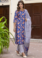 Thumbnail for Vegaa Fashion Light-Purple Cotton Kota Checks Salwar Suit - Distacart