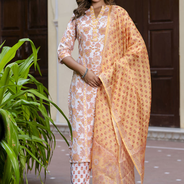 Vegaa Fashion Light-Sky Blue Cotton Kota Checks Salwar Suit - Dista