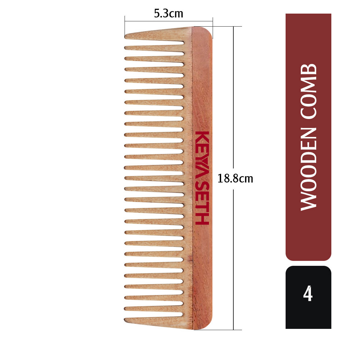 Keya Seth Neem Wooden Comb Wide Tooth - Distacart