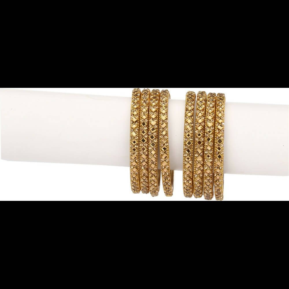 Afast Bridal Wedding & Party Fashionable Colorful Glass Bangle/Kada Set, Pack Of 8 - Distacart