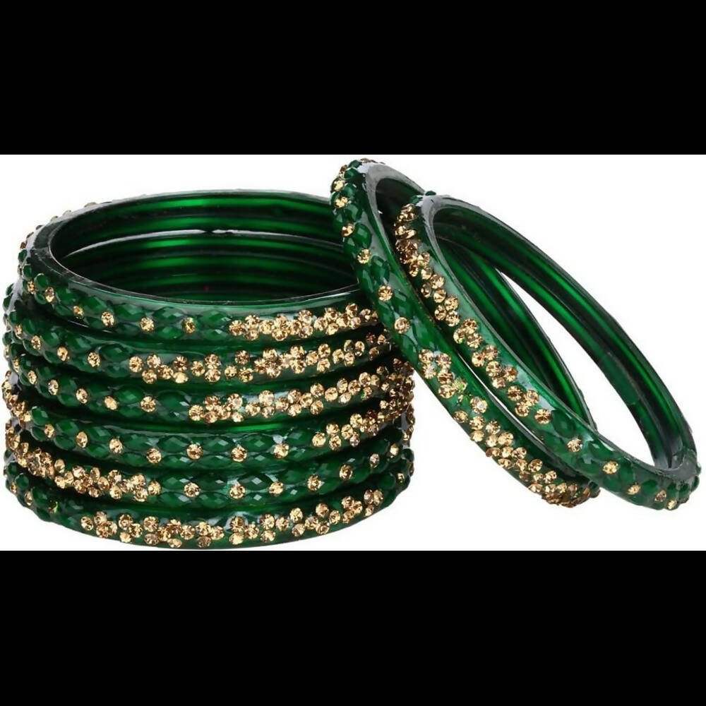 Afast Bridal Wedding & Party Fashionable Colorful Glass Bangle/Kada Set, Pack Of 16 - Red, Green - Distacart