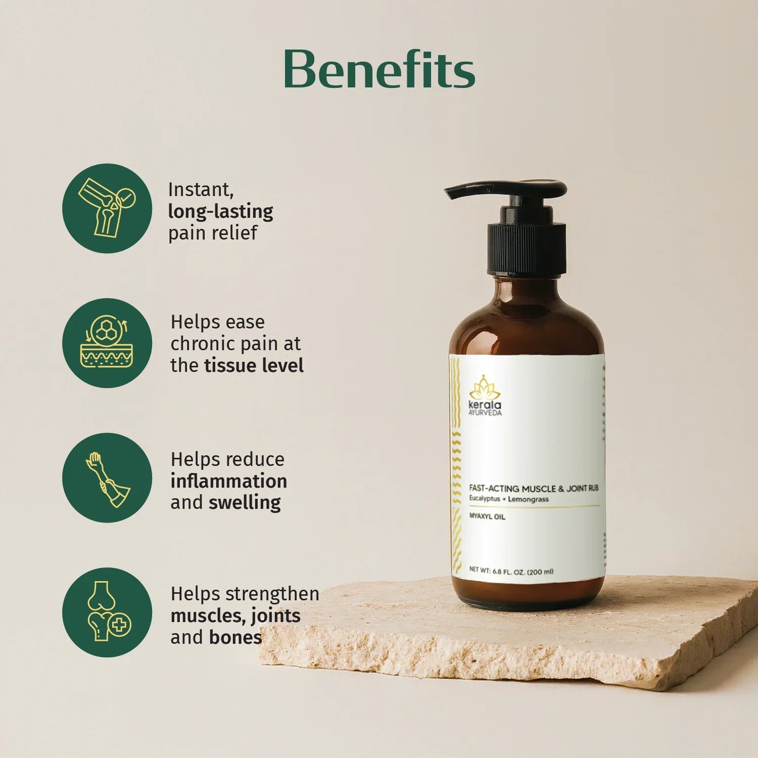 Kerala Ayurveda Fast-Acting Muscle & Joint Rub - Myaxyl Oil - Distacart