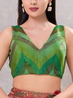 Thumbnail for Joban Fashion Women Silk Green-Multi Stitched Blouse - Distacart