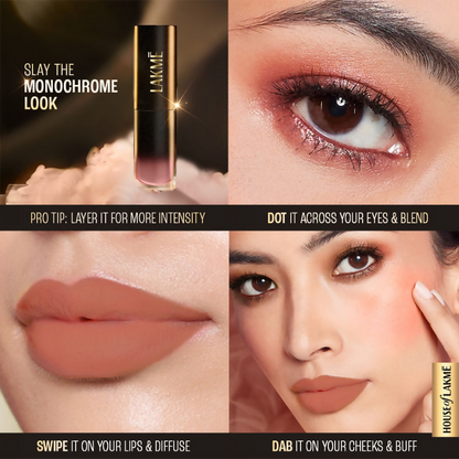 Lakme Xtraordin-Airy One-And-Done Lip, Eye & Cheek Tint - Dusty Rose - Distacart
