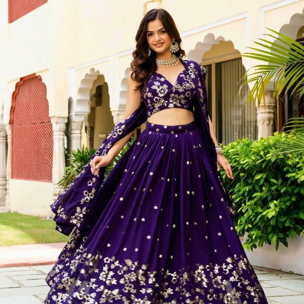 Lehenga Mart Designer Indian Wedding Lehenga Choli-Blue - Distacart