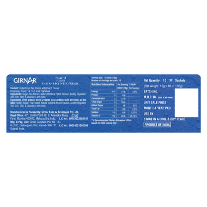 Girnar Peach Iced Tea - Distacart