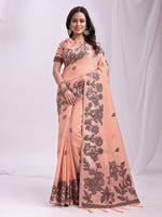 Thumbnail for Anaita Peach Linen Printed Saree With Blouse - Distacart