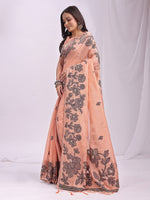Thumbnail for Anaita Peach Linen Printed Saree With Blouse - Distacart