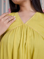 Thumbnail for Ode by House of Pataudi Pure Cotton Anarkali Kurta with Trousers - Distacart