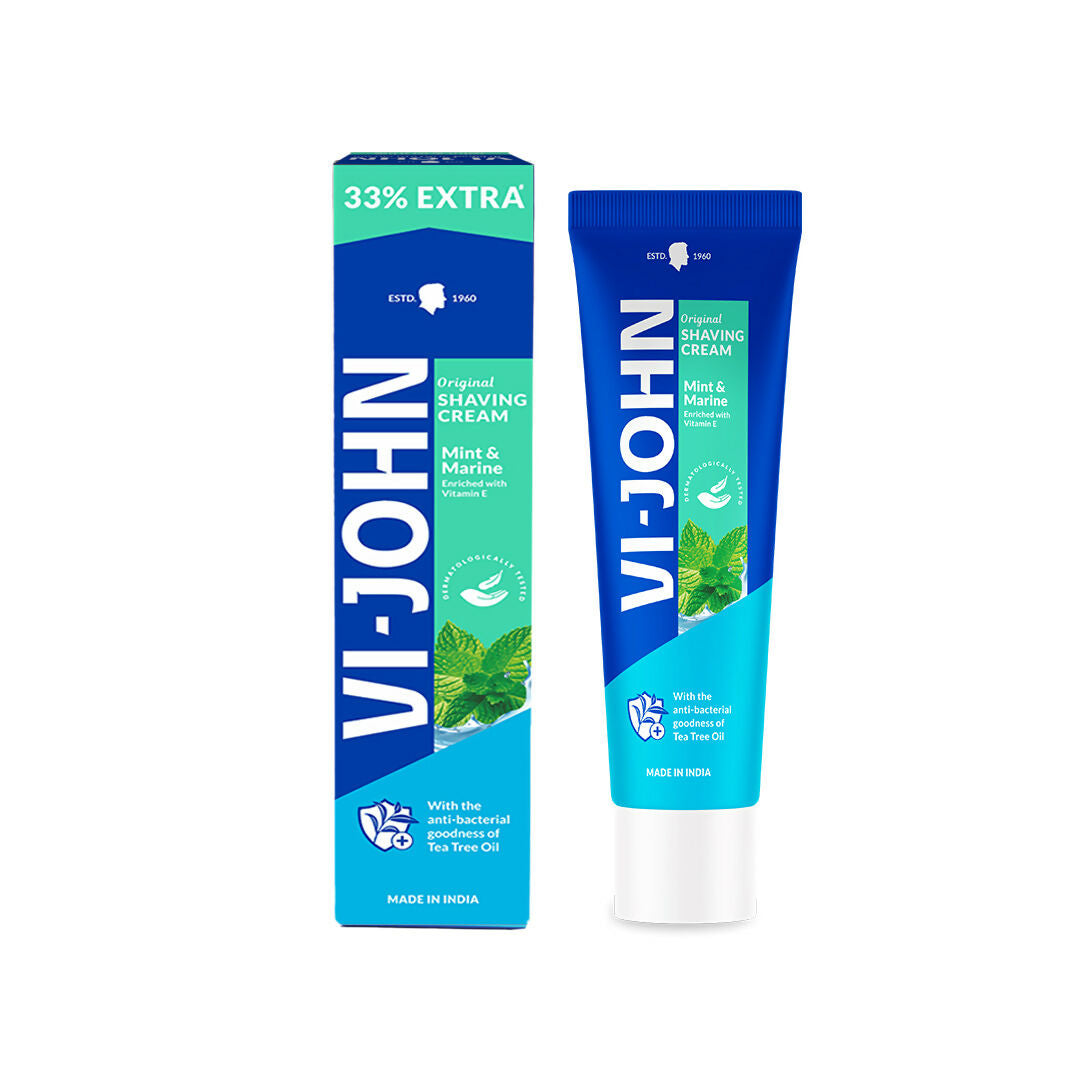 VI-JOHN Dermatologically Tested Vitamin-E enriched Anti Bacterial Mint & Marine Shaving Cream - Distacart