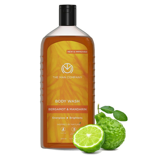 The Man Company Perfumed Body Wash- Bergamot & Mandarin Glowing & Bright Skin With Turmeric & Orange Peel Extract - Distacart