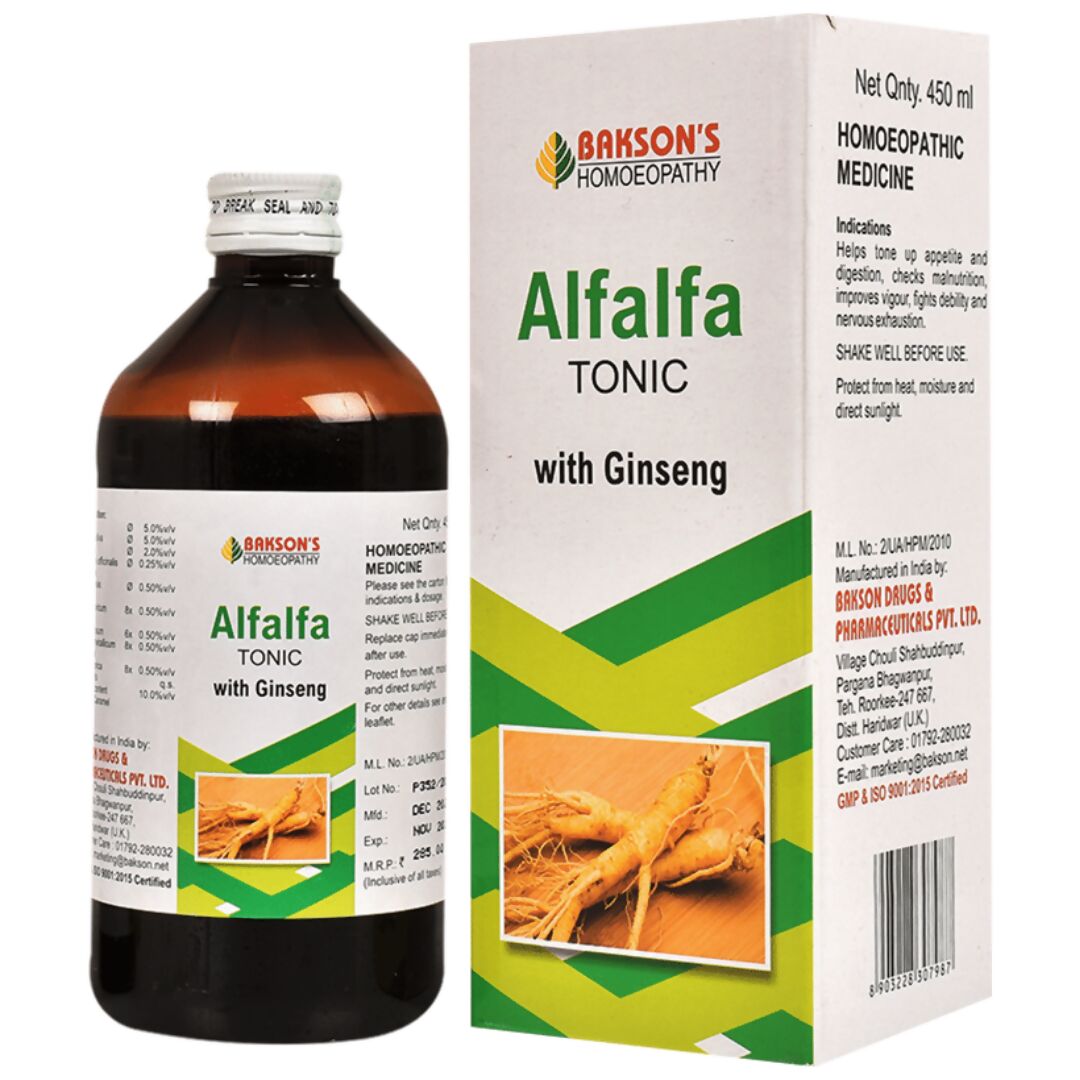 Bakson's Homeopathy Alfalfa Tonic with Ginseng - Distacart
