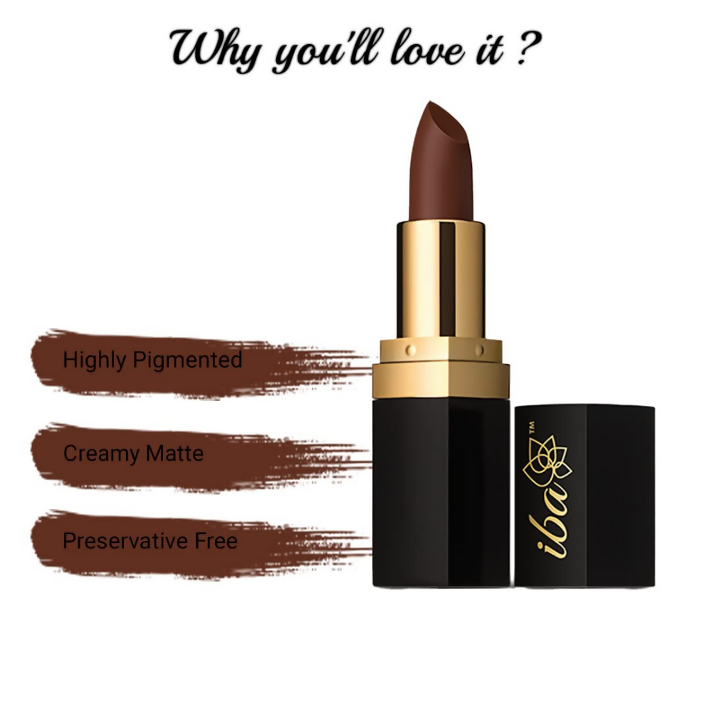 Iba Long Stay Matte Lipstick - M03 Toffee Brown - Dista