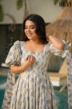 Thumbnail for Aayaa Designer Printed Full Flared Gown - Multi Color - Distacart