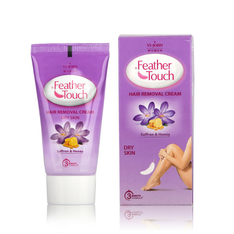 VI-JOHN Feather Touch Saffron & Honey Hair Removal Cream for Women for Dry Skin, Suitable for Legs, Underarms, Bikini Line, Arms - Distacart