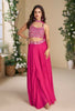 Anaita Magenta Heavy Chinon Stitched 3 Piece Set With Sequence & Mirror Work - Distacart