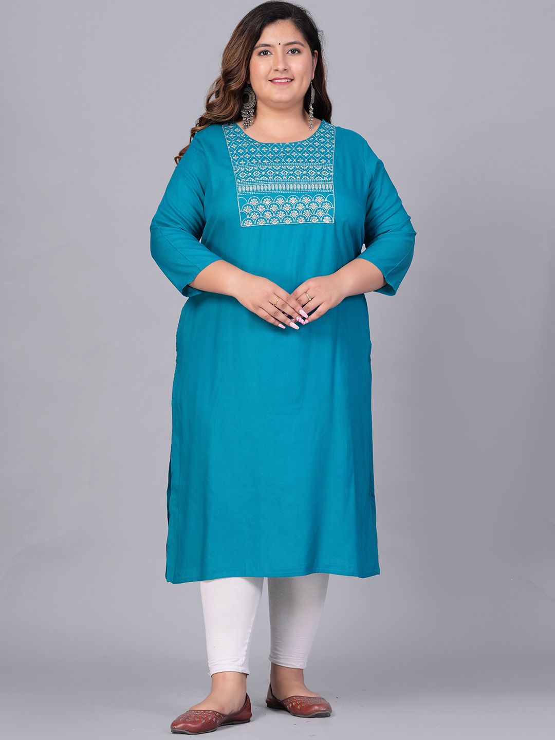 Sztori Women Yoke Design Mirror Work Kurta - Distacart