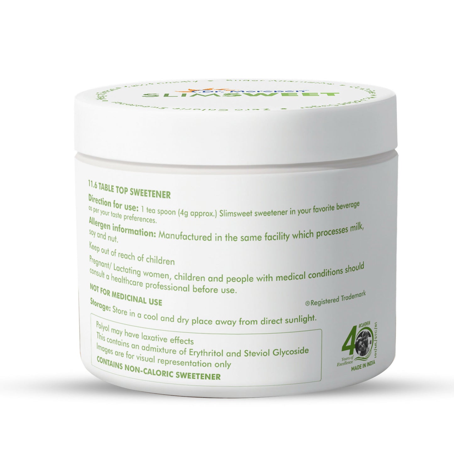 Dr. Morepen Slimsweet Natural Sugar Substitute with Stevia & Monk Fruit - Distacart