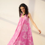 Thumbnail for Pimu Women Floral Printed Pleated Pure Cotton Kurta with Palazzos-Pink - Distacart