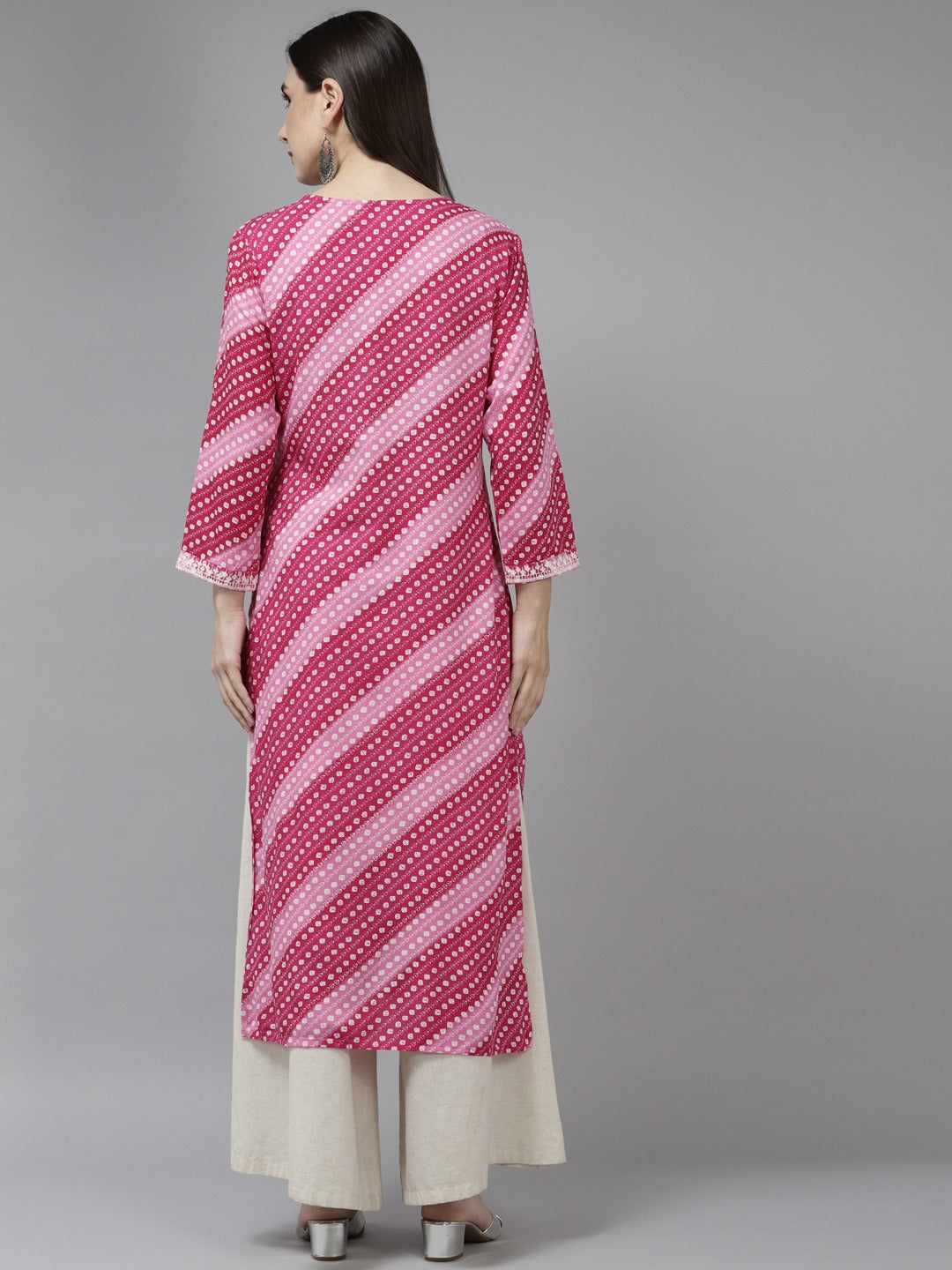Yufta Pink Embroidered Kurta - Distacart