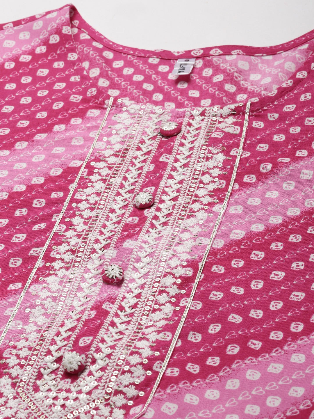 Yufta Pink Embroidered Kurta - Distacart