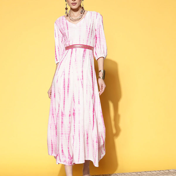 Yufta Pink Midi Dress - Distacart