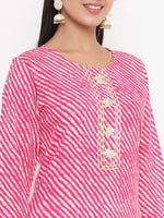 Thumbnail for Yufta Pink Printed Kurta - Distacart