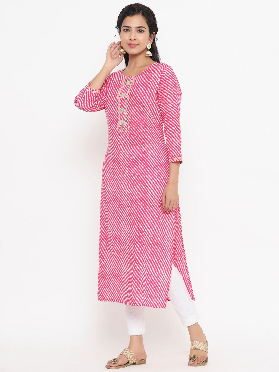 Yufta Pink Printed Kurta - Distacart