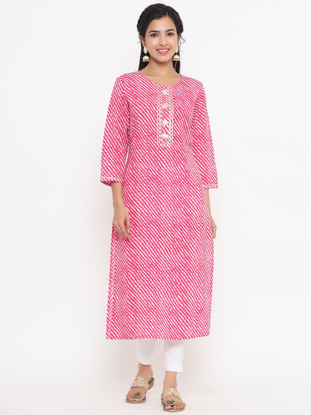 Yufta Pink Printed Kurta - Distacart